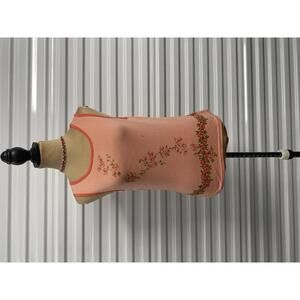 Y2K Pink Floral Embroidered Tank Top